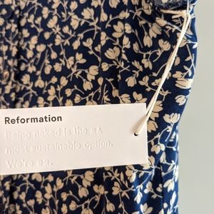 NWT Reformation Navy and White Floral Dress